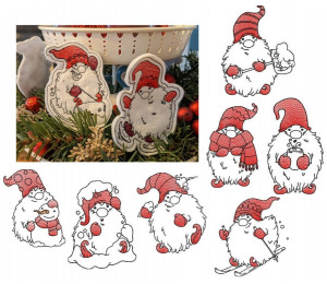 VORFREUDE Türchen Stickserie - ITH Stecker Winter Gnomes